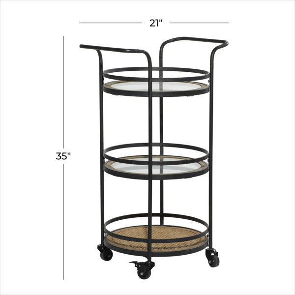 17 Stories Joolia Solid Wood Bar Cart & Reviews Wayfair